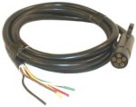 Trailer Harness, 6-Pole Round Molded Trailer End, 8'